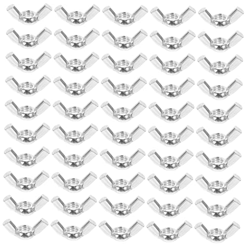 CIYODO 50pcs Hand-tightened Butterfly Nuts Carbon Steel Construction Easy to Use and Reliable