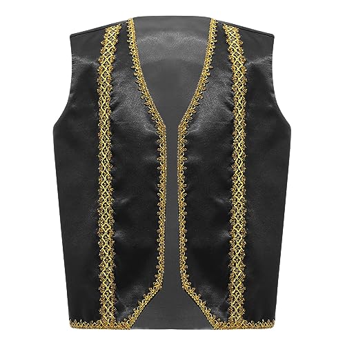 Boys Medieval Steampunk Vest Arabian Prince Pretend Dressy Waistcoat for Fancy Party Halloween