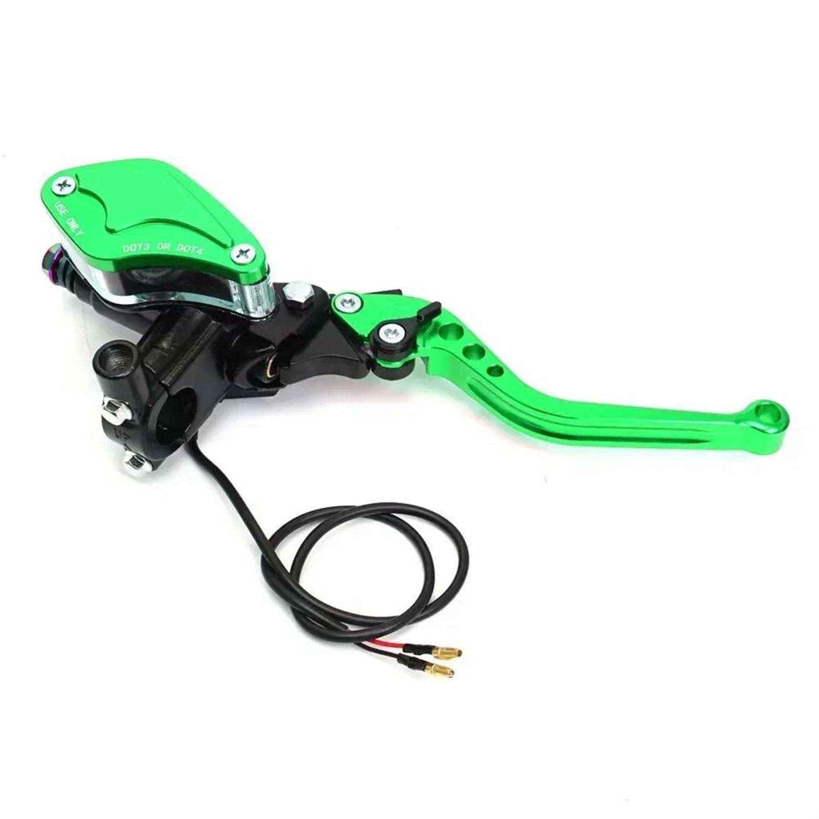 Levier d'embrayage Frein Moto for Honda Yamaha Kawasaki 7/8 "Levier Pompe Frein De Moto Poignée Maître-Cylindre d'embrayage Hydraulique Course Universelle Levier à biellette(Right Green)