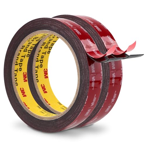 Image of 3M Double Sided Tape 0.75 inch x 15.4 Ft 2 Pack Heavy Duty 5925 Black | Mounting Tape Foam Tape Strong Adhesive for Car Decor Home Office Logos
