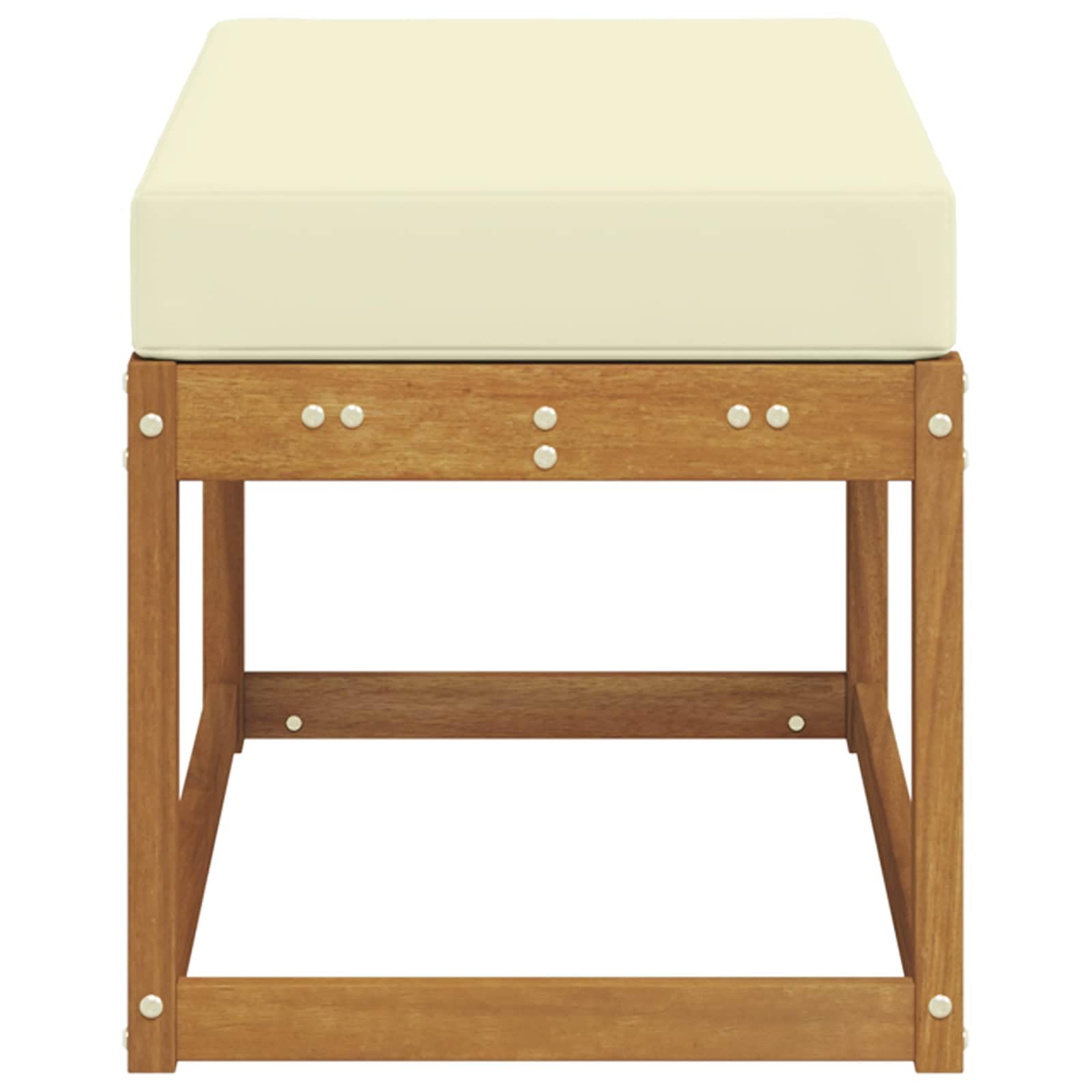 vidaXL Banco de Exterior Madera de Acacia Sólida Natural y Crema