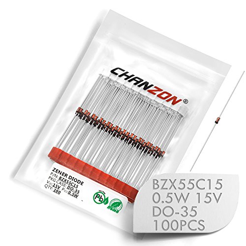 (Pack Of 100 Pieces) Chanzon Bzx55C15 (1N5245B) Zener Diode 0.5W 15V Do-35 (Do-204Ah) Axial Diodes 0.5 Watt 15 Volt #TOP13