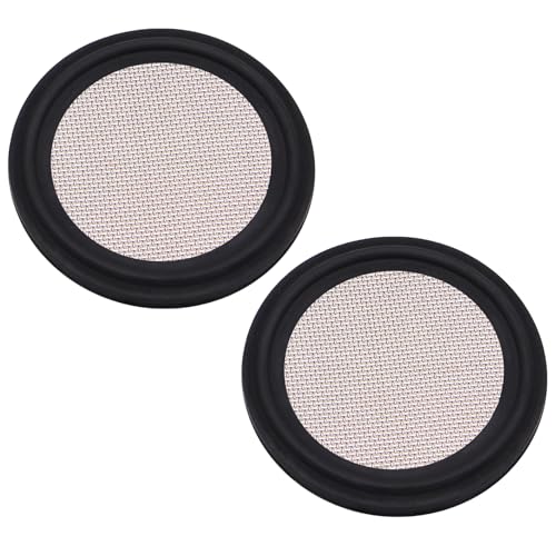 Image of DERNORD 1.5 inch FKM Sanitary Gasket w /Stainless Screen - Tri Clamp Clover (Pack of 2) (40 Mesh)
