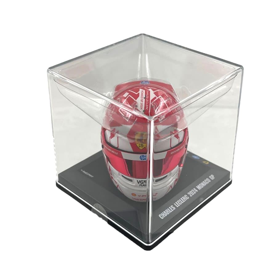 Scuderia F1 Team Offizielles LookSmart Spark Modell Charles Leclerc 2024 Special Edition Gewinner Monaco 1/5 Scale Mini Helm Rot Weiß