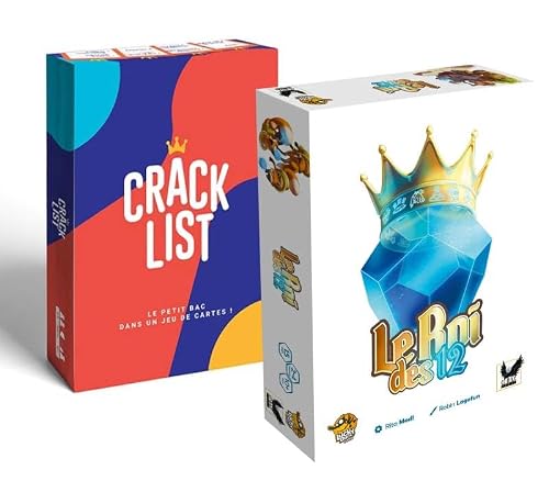 Pack Jeux de Société – Crack List + Le Roi des 12 | Jeu d’Ambiance et de Stratégie | Soirée Entre Amis ou en Famille | 2 à 8 Joueurs | Dès 10 Ans - Version française