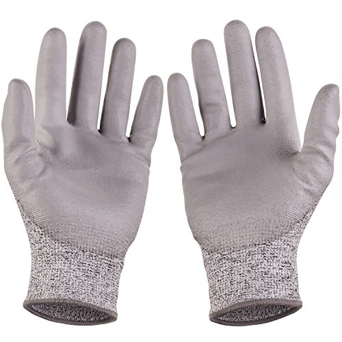 Safeat Safety Grip Work Gloves For Men And Women – Protective, Flexible, Cut Resistant, Comfortable Pu Coated Palm. Complimentary Ebook Included. Size Large 1 Pair #TOP7