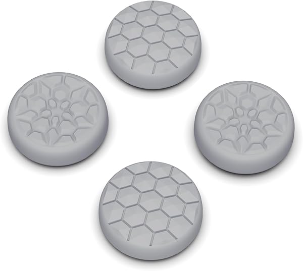 playvital Thumb Grip Caps for Steam Deck LCD, for PS Portal Remote Player Silicone Thumbsticks Grips Joystick Caps for Steam Deck OLED - Diamond Grain & Crack Bomb Design Fleeting Gray - 1