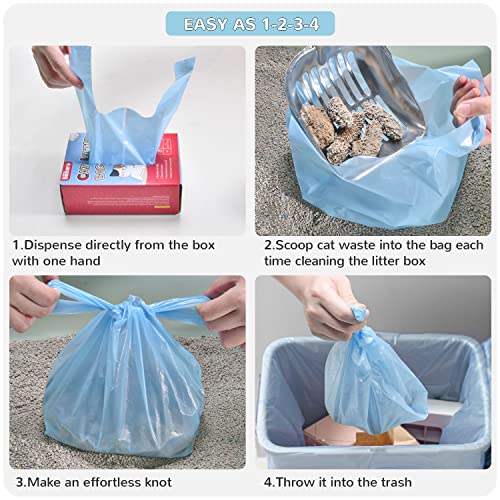 Bilibara Cat Litter Bags With Handles, Scented Poop Bags For Cats, Ultra Thick Kitty Litter Bags, Leak-Proof Cat Waste Bags, Disposable Cat Litter Disposal, Large To Fit Any Scoop, 120 Count #TOP4