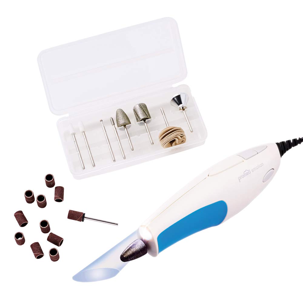 Promed emotion, elektrische Nagelfeile für Maniküre Pediküre, professionelles Pediküre-Set, Professionelles Nagelpflegeset, Nagelfräser mit 40-teiligem Zubehör, 12 000 U/min