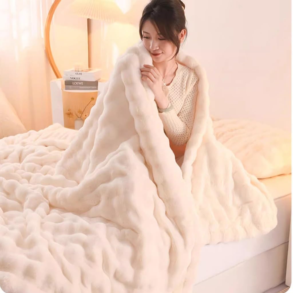 MACEVIA Coperta super morbida e confortevole, lavorata a maglia, 127 x 152,4 cm, per divano, letto, sedia, campeggio, viaggi (nero