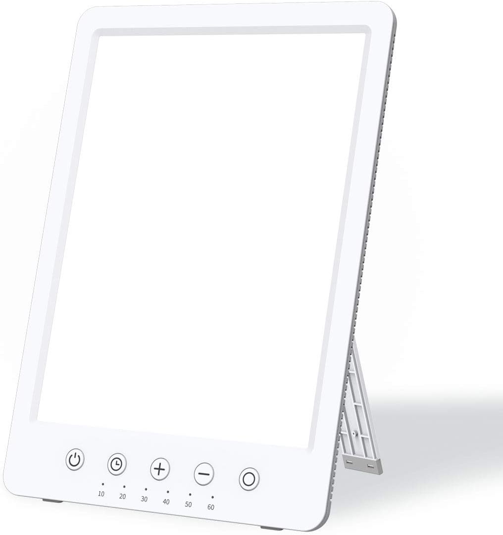 Easysleep Lamp 10000 Lux LED Energy Therapy White Warm Light with 7 Timer and 10 Adjustable Brightness and with Memory Function and 2 Flexible Placement. (White)