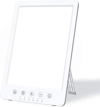 Easysleep Sun Lamp 10000 Lux LED Energy Therapy White Warm Light with 7 Timer and 10 Adjustable Brightness and with Memory Function and 2 Flexible Placement.