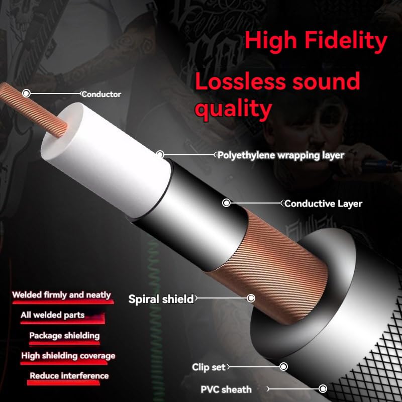 3/6 Meter Guitar Audio Cables Anti-Noise Line 6.35mm Male to Male Colorful Line Pedal Guitar Bass Universal Cable,3Meter,Blue