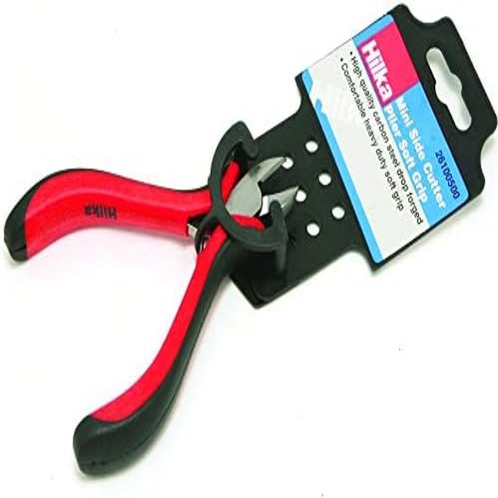 Hilka 26100500 Mini Side Cutter Plier Soft Grip Handles 5013433100501