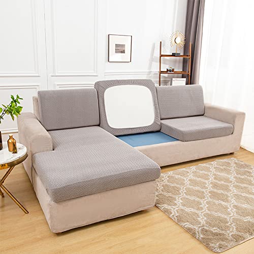 Qiden Stretch Couch Cushion Covers, Universal Sofa Cushion Protector Covers L Shape Sectional Couch Covers, Separate Cushion Couch Chaise Cover-Camel-Back Cover #TOP5