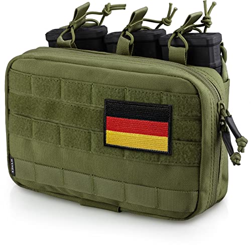 Wynex Custodia Tattica Admin Pouch per Porta Caricatori 5.56，Molle Tasca Utility Militare Borsello Tattico Tasche Tattiche softair per HK416 M4 M16