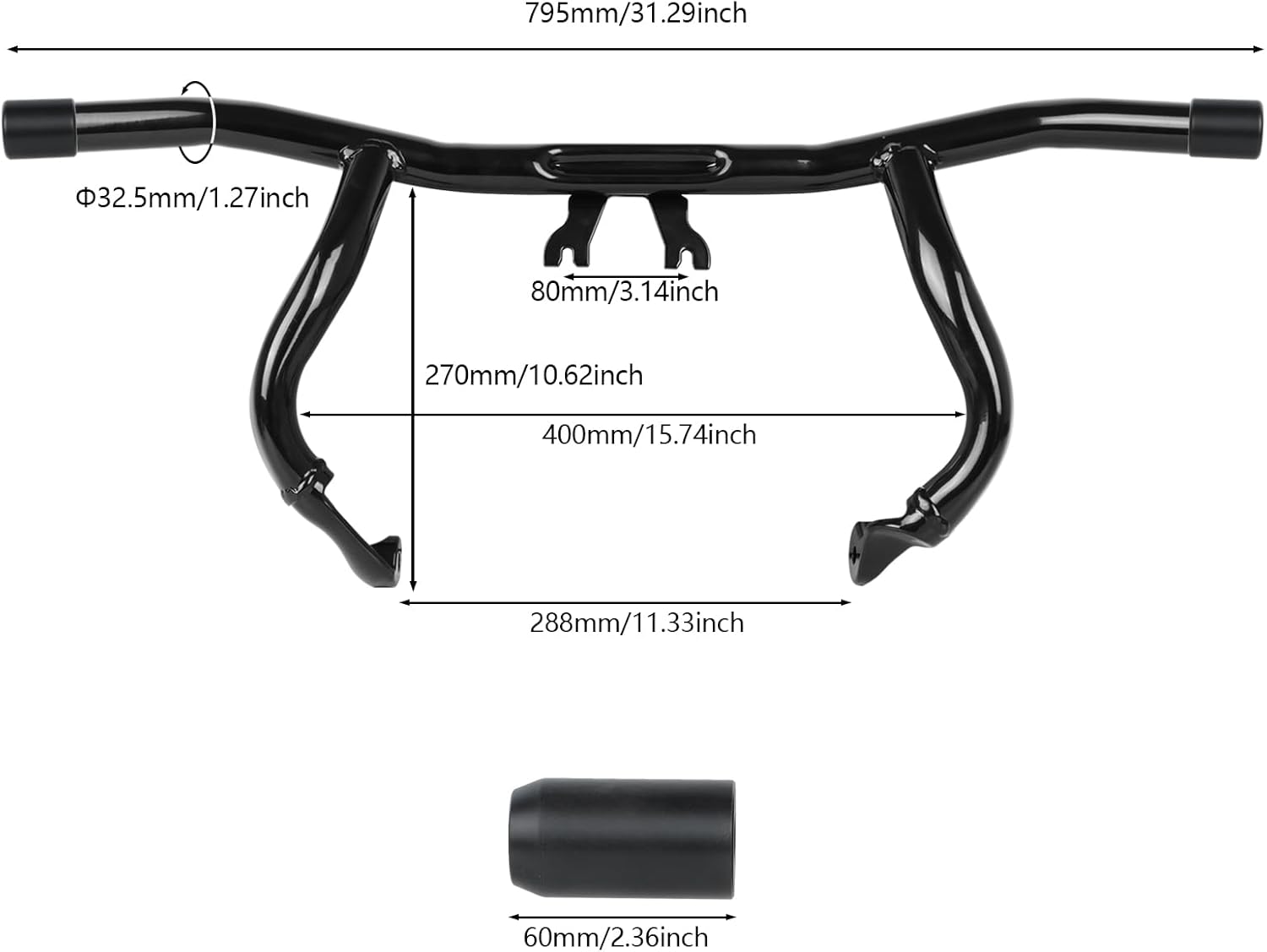 Motorcycle Engine Guard Flat Out Crash Bar Fits for Harley Davidson Touring Street Road Glide Road King Electra Glide Ultra Limited 2014-2025 Black