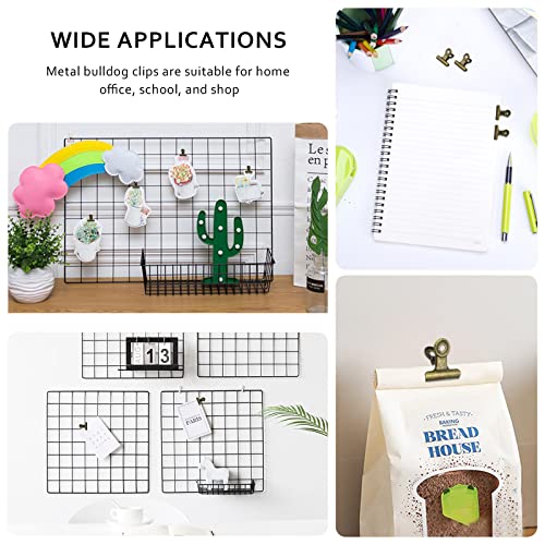 YETOOME 20 Pieces Metal Bulldog Binder Clips, 1.2 Inch Hinge Paper Clips Clamps for Food Bags, Pictures Photos, Art Crafts, Home Office Supplies (Bronze) - Thumbnail 6