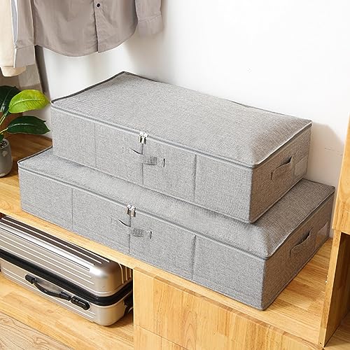 Bolsa de almacenamiento para debajo de la cama transpirable y organizador de colchas de tela 8