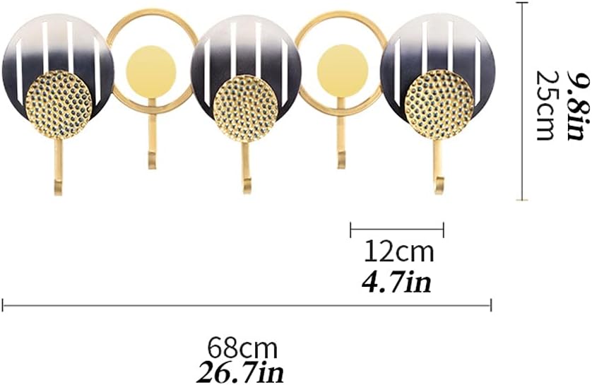 Wall Mounted Coat Rack Coat Rack Hook Modern Metal Decoration Hanger Bedroom Living Room Corridor Floating Coat Hook Household Wall-Mounted Coat Rack Storage Benches (Color : 1) (Brass)