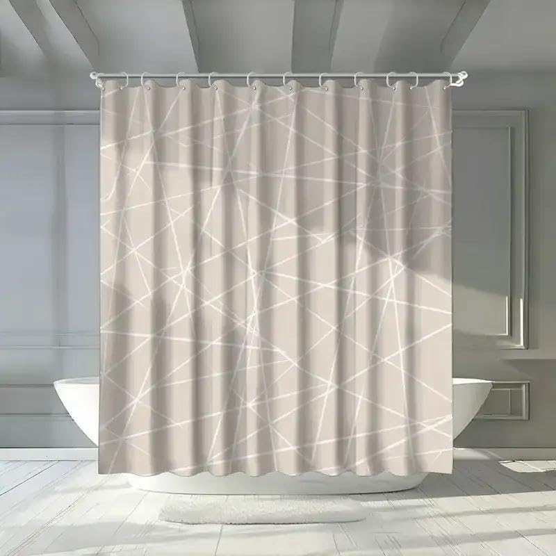 Geometric Line Bathroom Shower Curtain, Modern Minimalist,Bathroom Curtain Home Decoration Partition Curtain 183x198cm/72x78in(WxH)