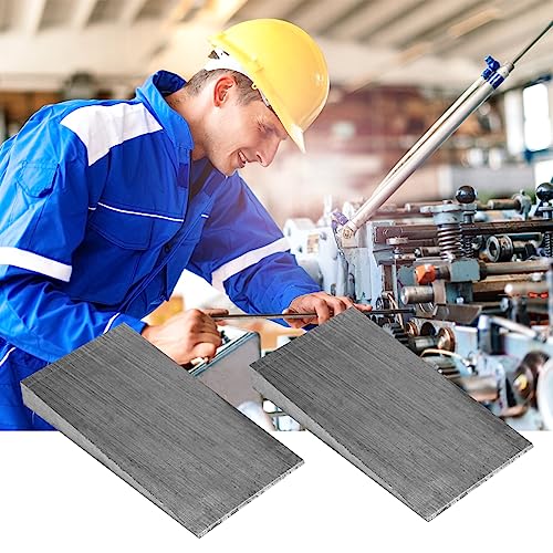 2 Pack Flange Wedge Steel Silvery Spreading Triangle Wedges Metal Shims Tool Sets Slope Level Fitting Straight Accessories for Lathe Welding (4 Inch)