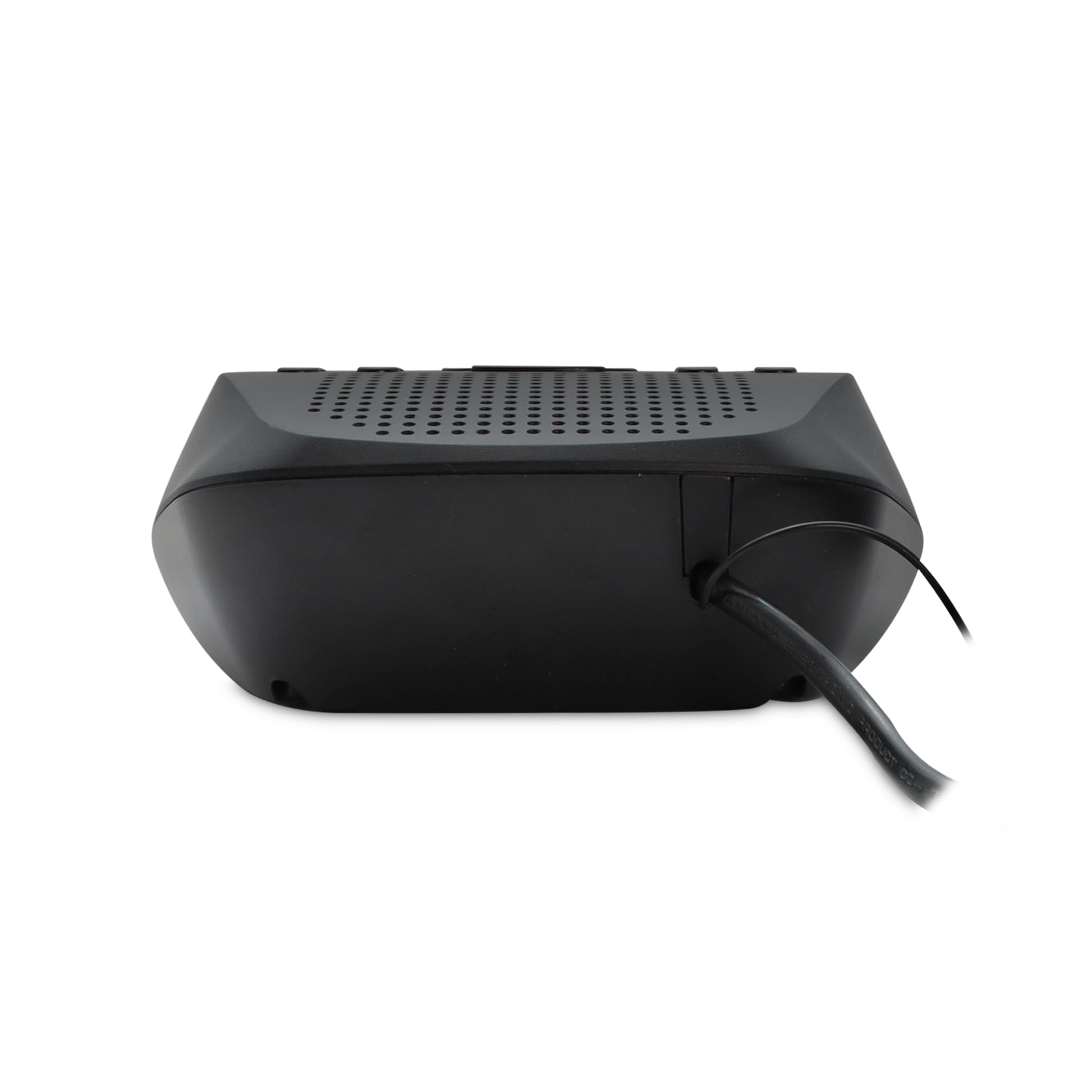 METRONIC 477003 Radio-Réveil FM Double Alarme (Programmable Radio FM ou Buzzer) avec Grand Ecran Affichage Rouge, Fonction Snooze, Alimentation Secteur + Sauvegarde Piles, Simple d'Utilisation - Noir