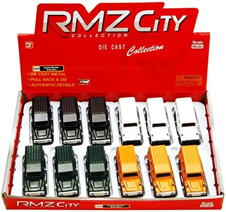 RMZ City Land Rover Defender Diecast Car Package - Box of 12 1/64 Scale Diecast Model Cars, Assorted Colors