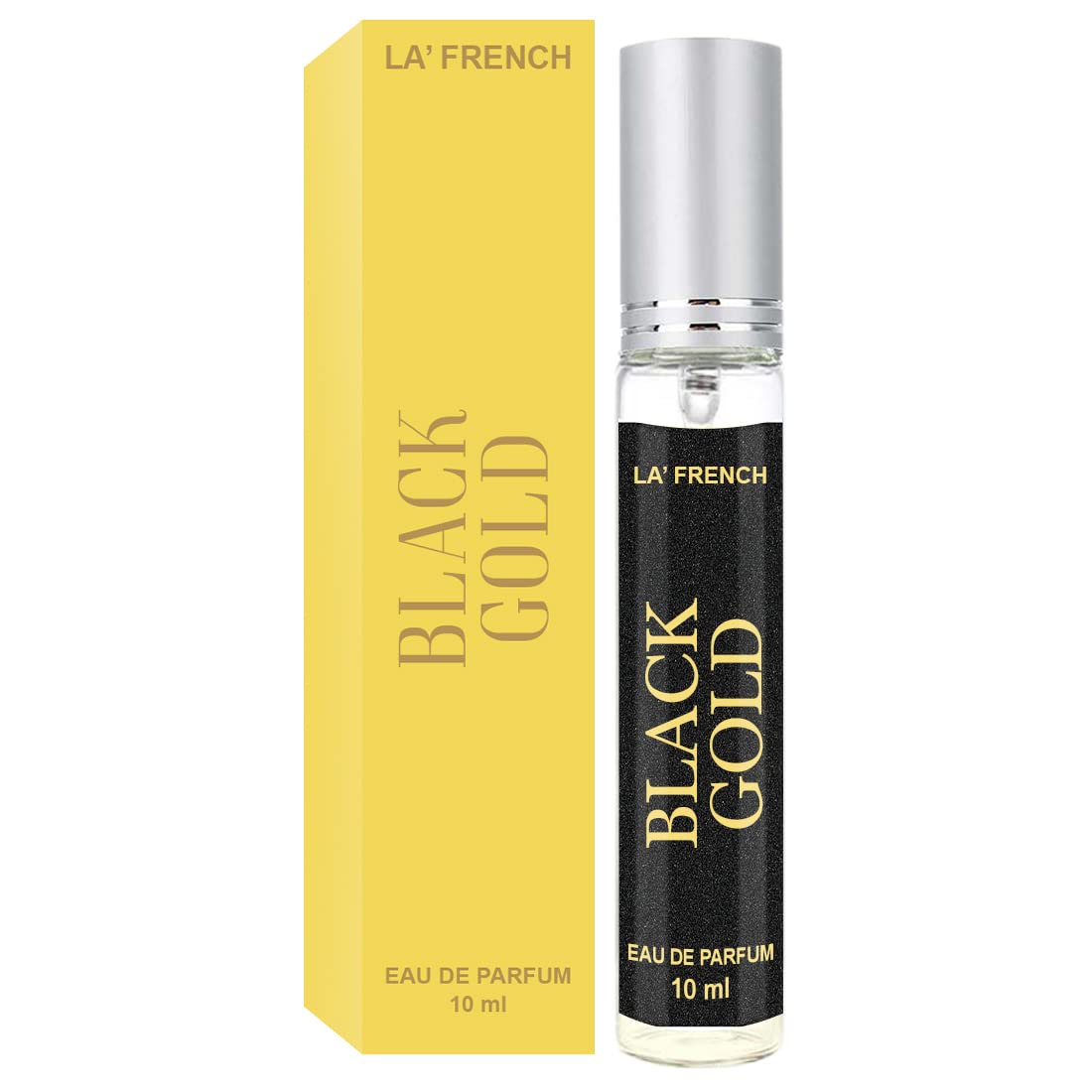 La French Black Gold Perfume for Men | Premium Luxury Extra Long Lasting | Eau De Parfum | Classic French Fragrance | 10ml Pocket Perfume Pack of 1