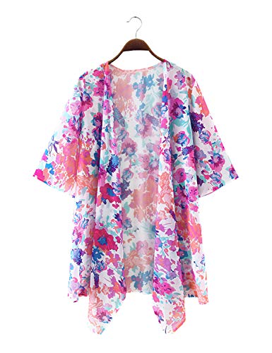 Image of Chunoy Women Short Sleeve Chiffon Kimono Beach Swimsuit Cover Up