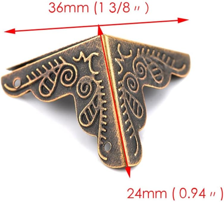 8PCS Antique Corner Protector Wood Box Feet Leg Vintage 2PCS Latch Hasp Locks for Jewelry
