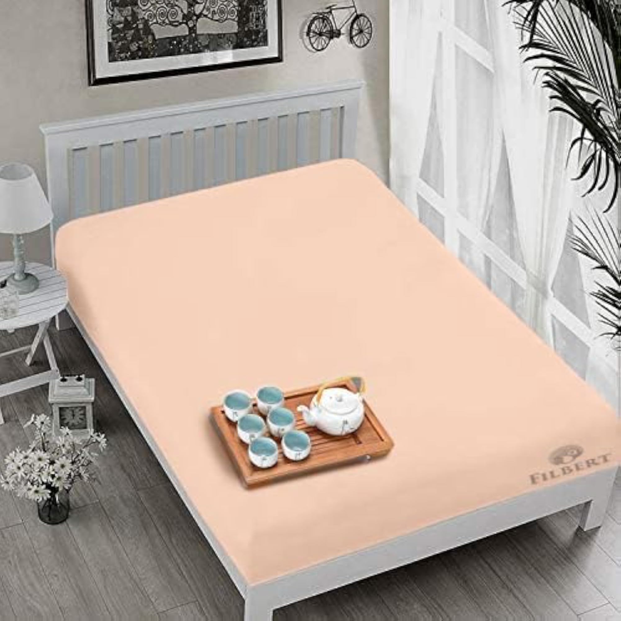 All Around Elastic Fitted Bedsheet Full Size, Machine Washable