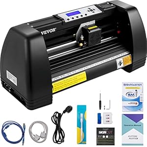VEVOR Vinyl Snijplotter, 28 inch Snijplotter Machine, LCD-scherm vinyl Cutter Plotter, Drie Verstelbare Knijprollen Vinylsnijder, Slogan Snijplotter met SignCut & Signmaster Software voor Design & Cut