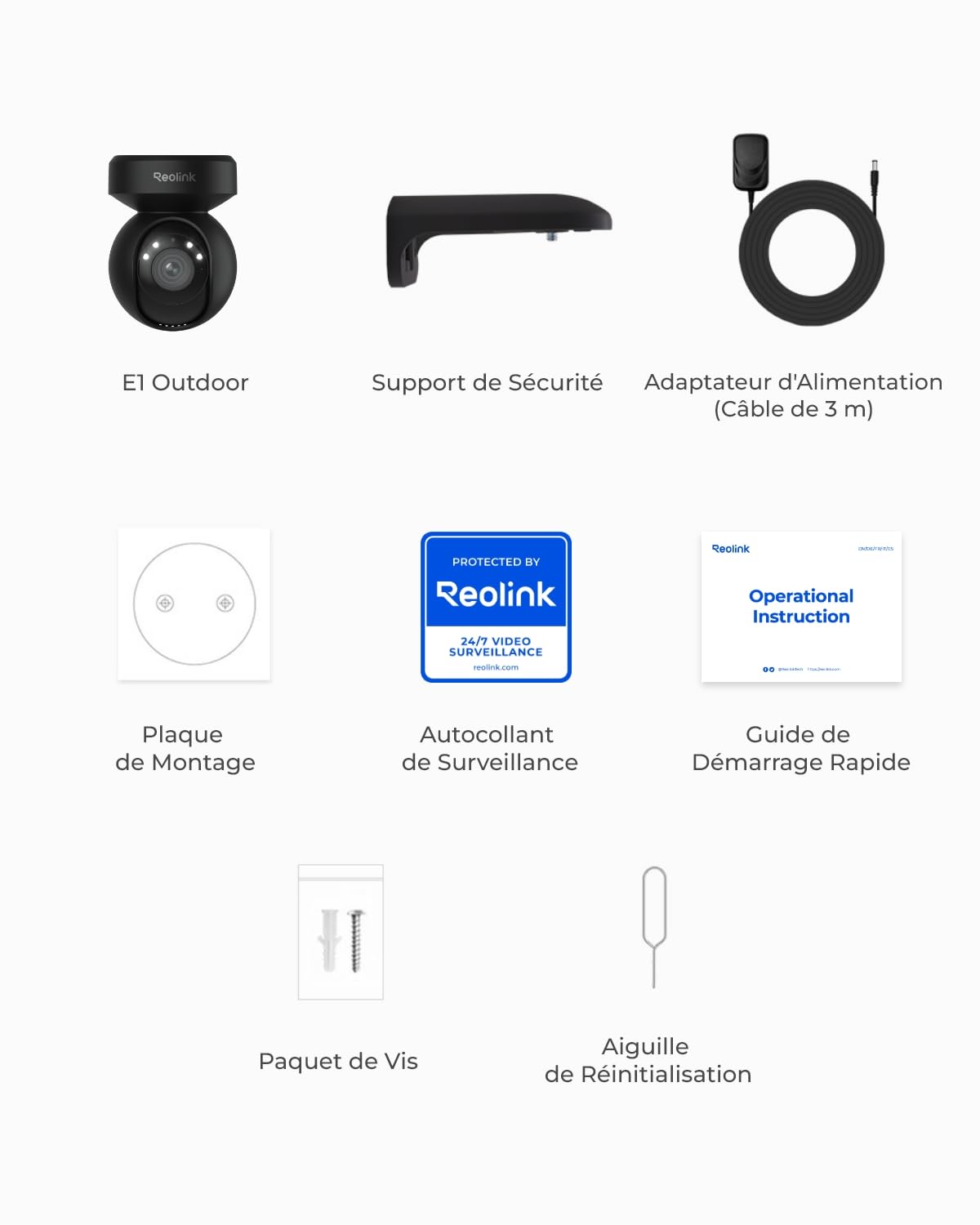 Reolink 5MP PTZ Caméra Surveillance WiFi Extérieure Zoom Optique 3X Suivi Automatique Détection Humaine Vision Nocturne Couleur 2,4GHz 5GHz Audio Bidirectionnel Cloud, E1 Outdoor Noir | Zoom Optique 3X Suivi Automatique Vision Nocturne en Couleur 2,4GHz 5