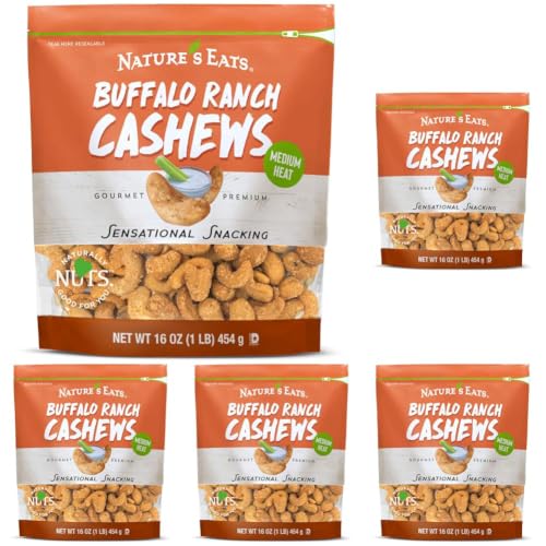 Image of Nature's Eats Buffalo Ranch Cashews 16oz (Pack of 5)