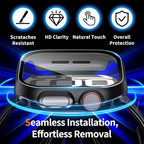 idudu 2 Pack Hard Case for Apple Watch Series 10 Series 11 [2025] 42mm Screen Protector,Built-in Full Tempered Glass [Touch Sensitive] Slim Bumper Protective Cover iWatch S10 S11 Accessories by idudu - Image 3