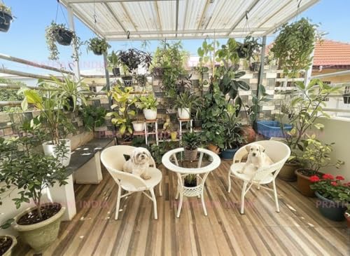 Image of India 2+1 Outdoor Indoor Patio Furniture Sets Rattan Chair Patio Set Conversation Set Bistro Set Lawn Chairs Balcony Outdoor Garden Furniture Chair Set (Cream Color)