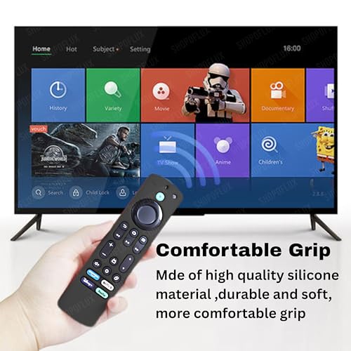 Image of SHOPOFLUX Silicone Tv Remote Cover Compatible with Amazon Basics Smart LED TV Remote Protective Cover (Black)