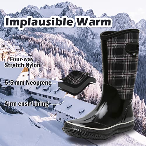 Wtw Mid Calf Rain Boots For Women - Waterproof Insulated Neoprene Muck Boots Outdoor Hunting Garden Boots #TOP2