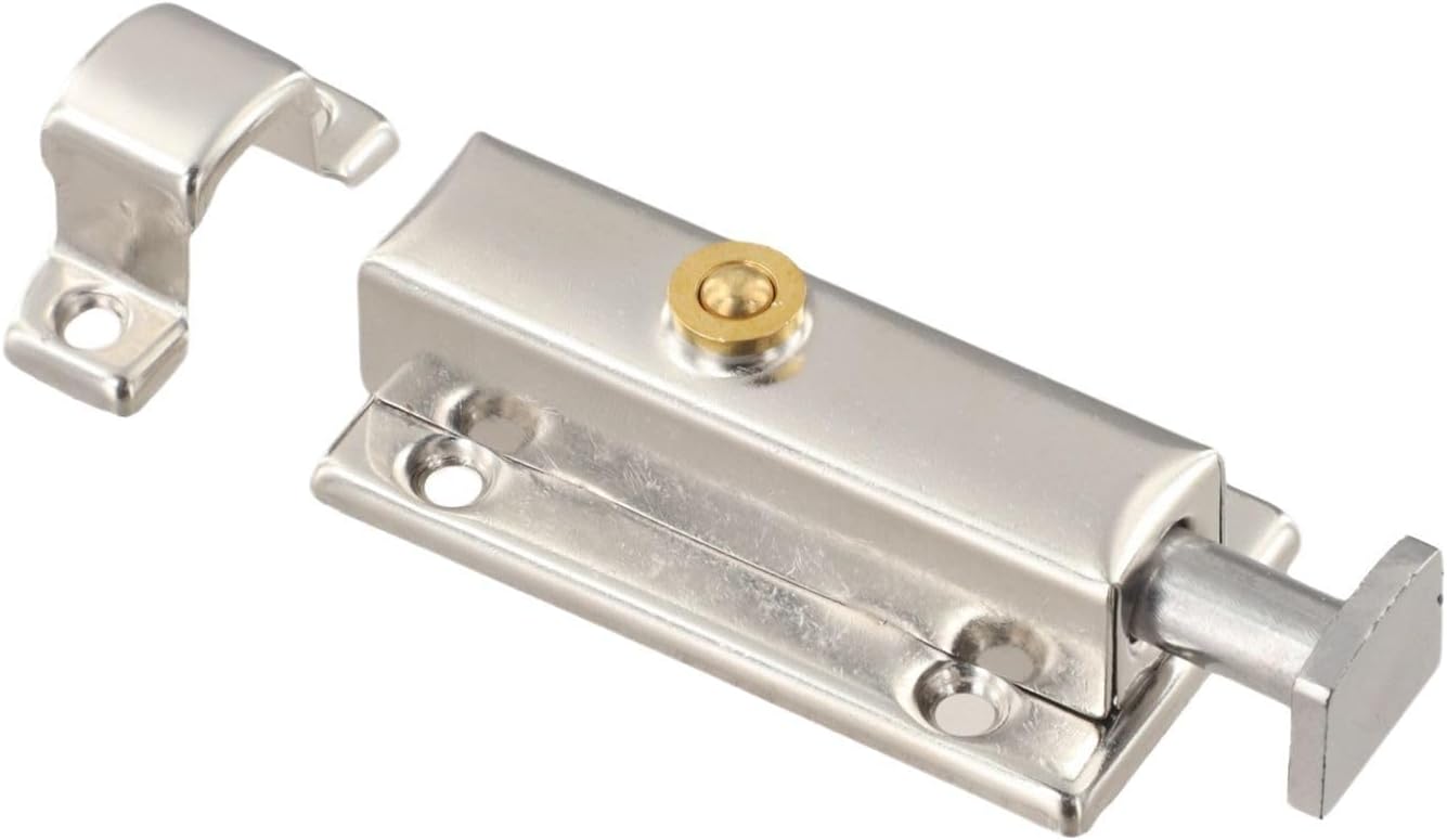 Stainless steel Door Latch Bolt Lock, Convenient and Safe to Use, Rustproof, Suitable for Various Doors (4inch)