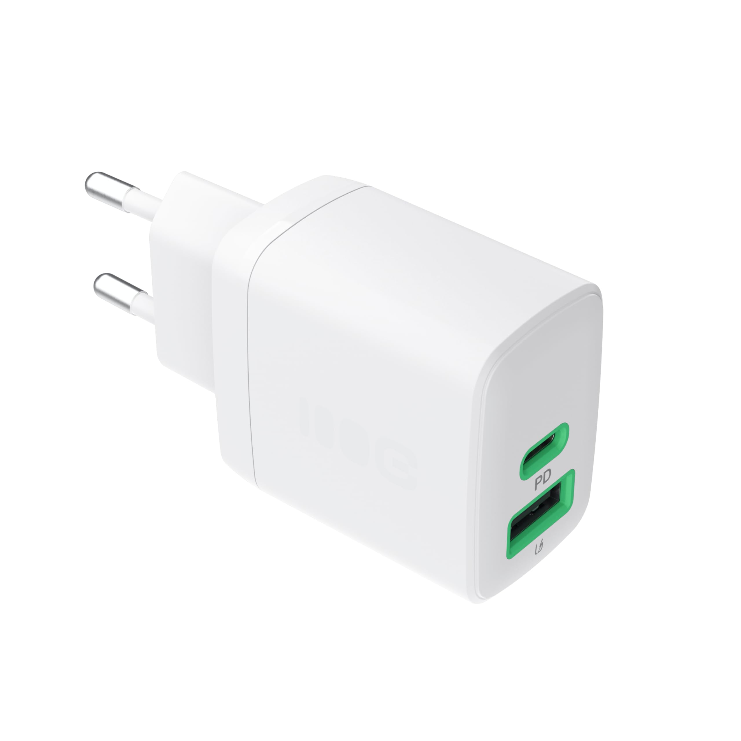 Greencell PowerSource Duo biała ładowarka USB-C 30 W – kompaktowa szybka ładowarka z USB-C i USB-A do iPhone 16, iPad Pro kompatybilna z iPhone 16/15/15 Plus/iPhone iPad