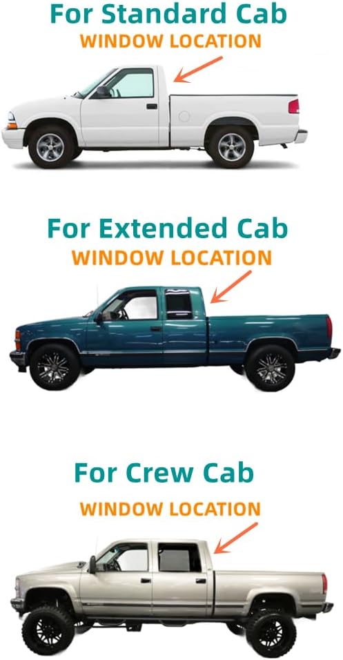 Sliding Back Window Glass Manual Back Slider Replacement for GMC/Chevrolet Pickup C1500 K1500 1988-1998 , C2500 C3500 K2500 K3500 1988-2000 / GMC Topkick & Chevrolet Kodiak 1990-1996