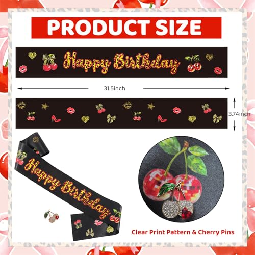 Image of Cheetah Print Birthday Decorations, Leopard Party Decorations Set - Animal Print Happy Birthday Banner, Sash, Hanging Garland & Balloons, Sassy Bday Party Decor for Girls Women