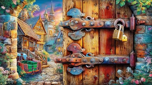 Antike Holztür 1000-teiliges Puzzle für Erwachsene - aus recycelter Pappe - Dekoration 38x26cm/1000pcs