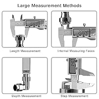 Digital Caliper, Caliper Measuring Tool with Stainless Steel, Electronic Micrometer Caliper with Large LCD Screen, Auto-Off Feature, Inch and Millimeter Conversion (6 Inch/150 mm) — image 4
