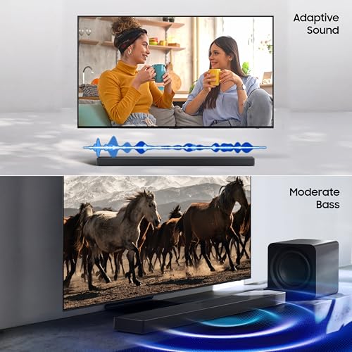 Image of Samsung 345 W True 3.1.2 ch Soundbar with Wireless Dolby Atmos | Q-Symphony | Center & Up-Firing Speakers | Wi-Fi | HDMI ARC | Optical in | Bluetooth | Wireless Subwoofer (HW-QS700F /XL, Titan Black)