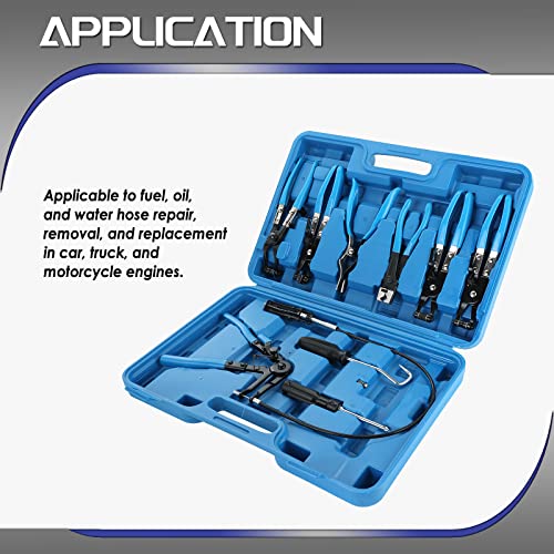 Atpeam 9Pcs Hose Clamp Pliers, Long Reach Wire Spring Hose Clamp Pliers Remover For Automotive Coolant Radiator Heater And Water Hose With Band Flat Or Large Clamps #TOP5