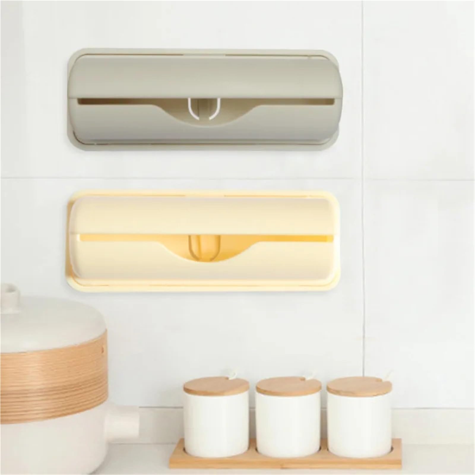5 uds. Cajas de Bolsas Basura, plástico for Cocina, Organizador contenedores, Cajas Almacenamiento dispensadoras artículos Diversos for el hogar y baño para Cocina y Baño(Yellow)