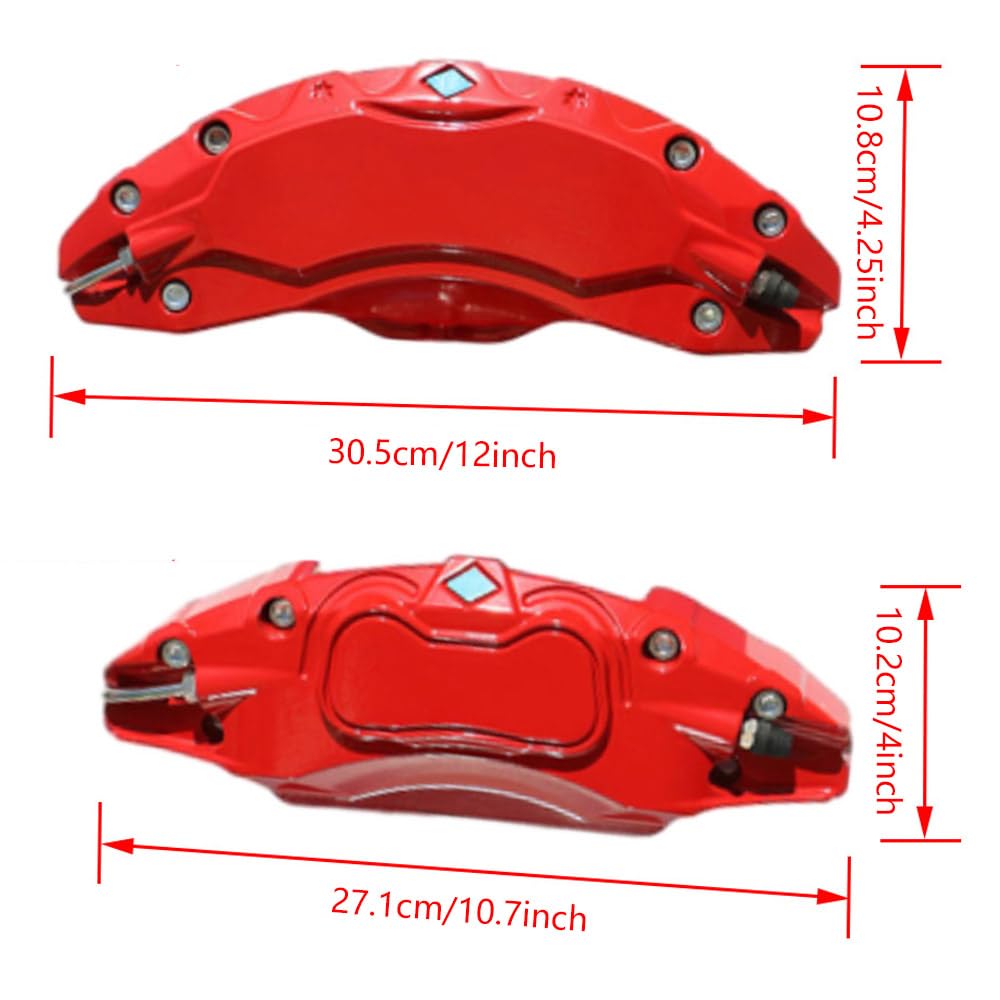Cubiertas de pinza de aleación de aluminio para buje de rueda de 19 y 20 pulgadas, cubierta de pinza de freno delantera y trasera, color rojo, compatible con Tesla Model Y 2021-2024, compatible