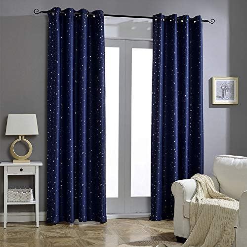 Jaoul Snowflake Blackout Curtain for Bedroom Living Room, Kids Room Darkening Thermal Insulated Grommet Drape, 52 x 84 Inch, 1 Panel (Beige)